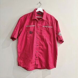 COOGI red Short Sleeve Casual Button Down Shirt